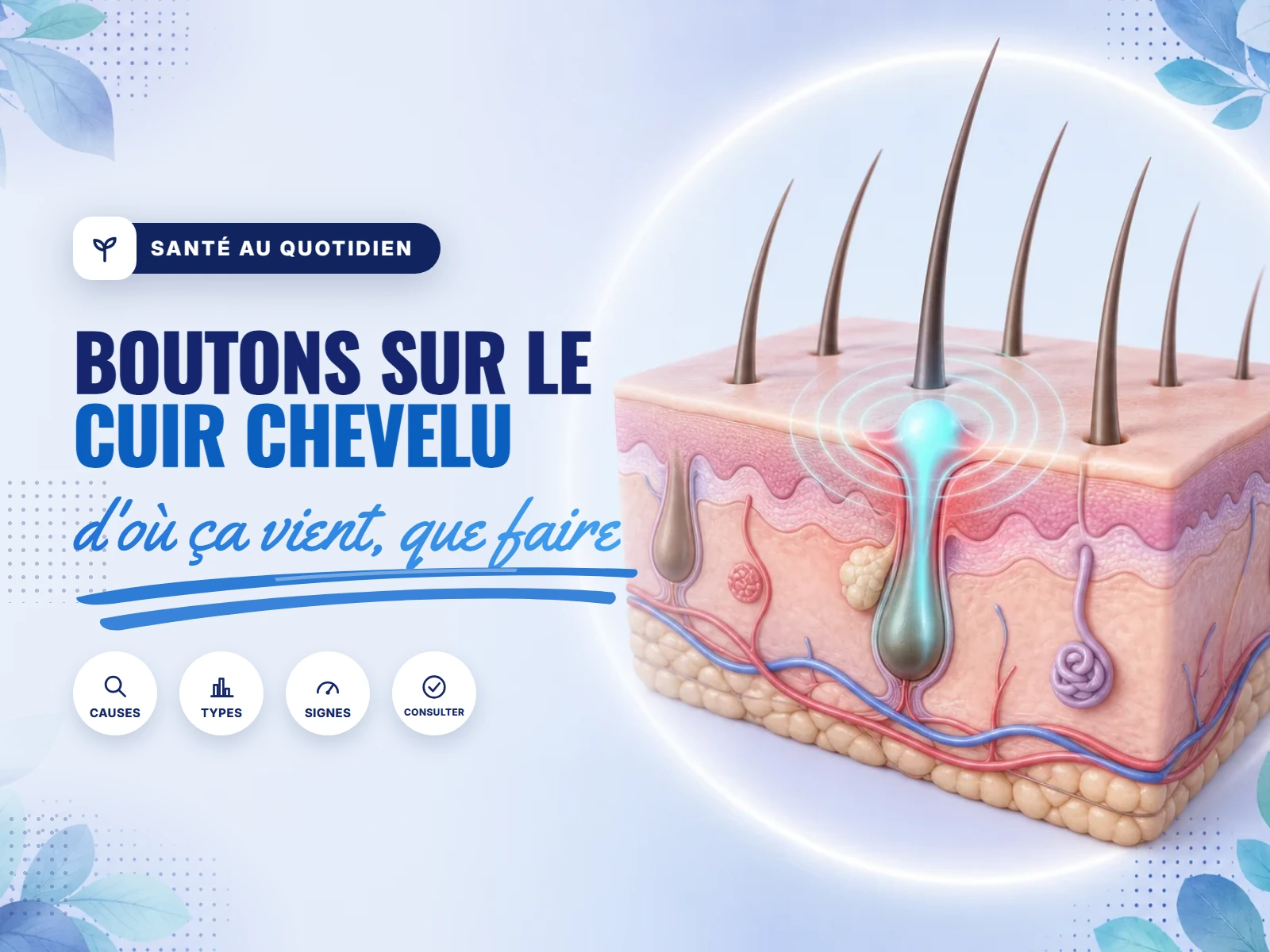 boutons sur le cuir chevelu : causes et solutions