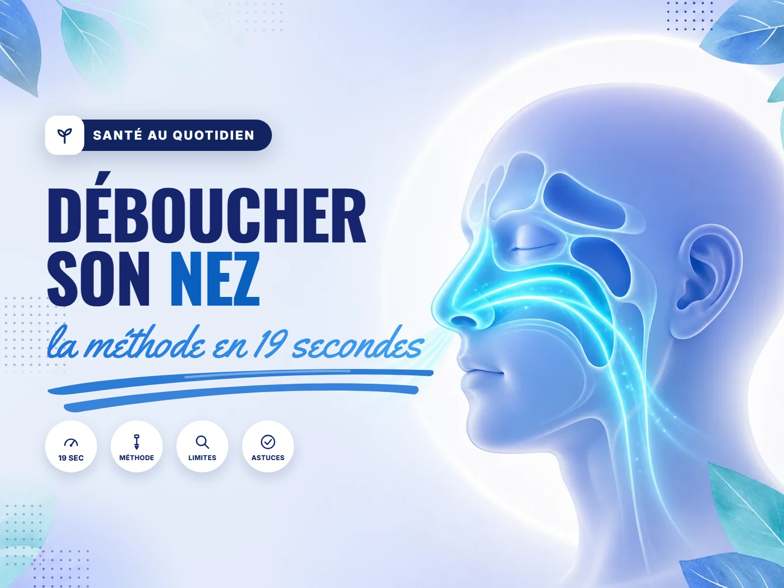 femme qui respire librement après avoir débouché son nez en 19 secondes