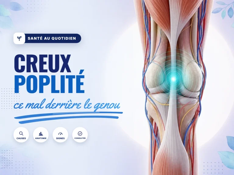 Illustration du creux poplité, la zone à l'arrière du genou