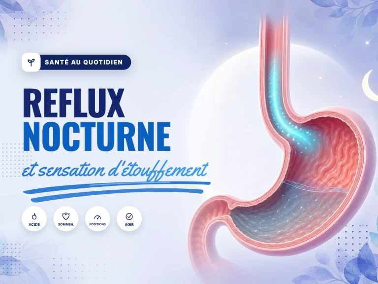 Personne se redressant la nuit à cause d'un reflux gastrique la nuit avec étouffement