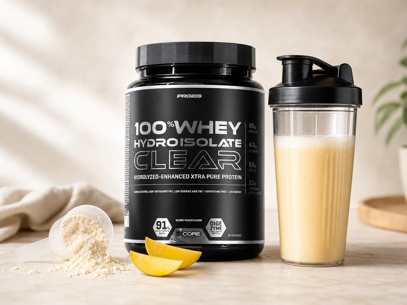 test de la whey Prozis, texture et préparation au shaker