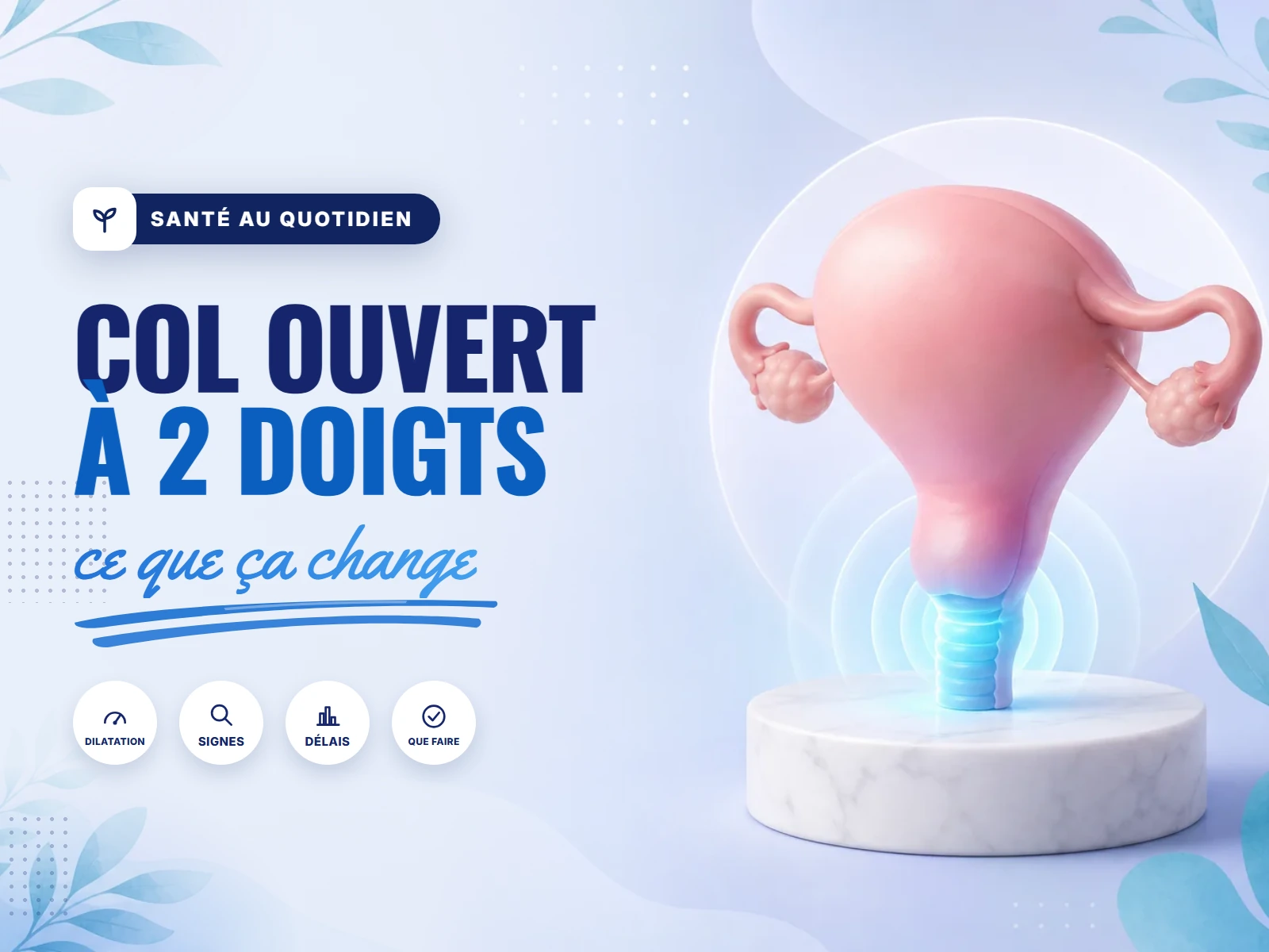 col ouvert à 2 doigts : schéma de la dilatation du col en fin de grossesse