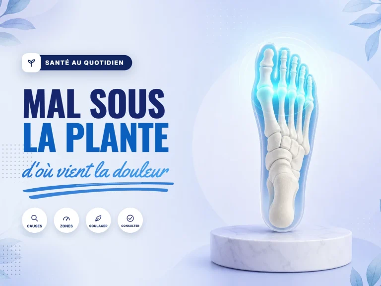 douleur sous la plante du pied : les zones talon, voûte et avant-pied
